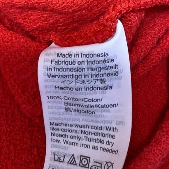 Madewell Modern Side-Tie Women's Red Short Sleeve Crew Neck Blouse Shirt Top XL - Picture 4 of 4